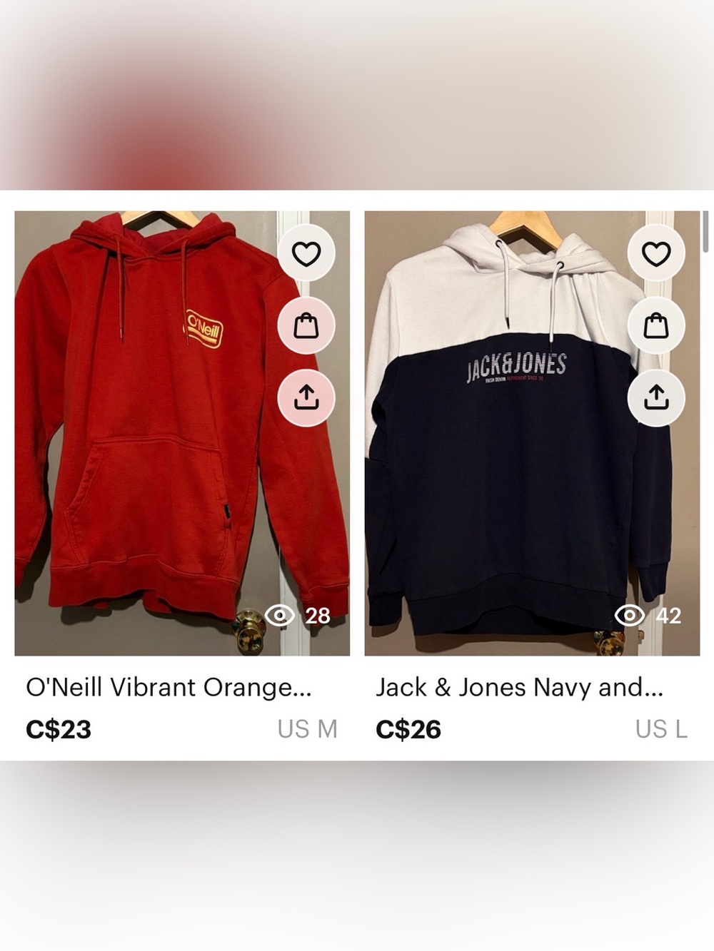 2 men’s hoodies